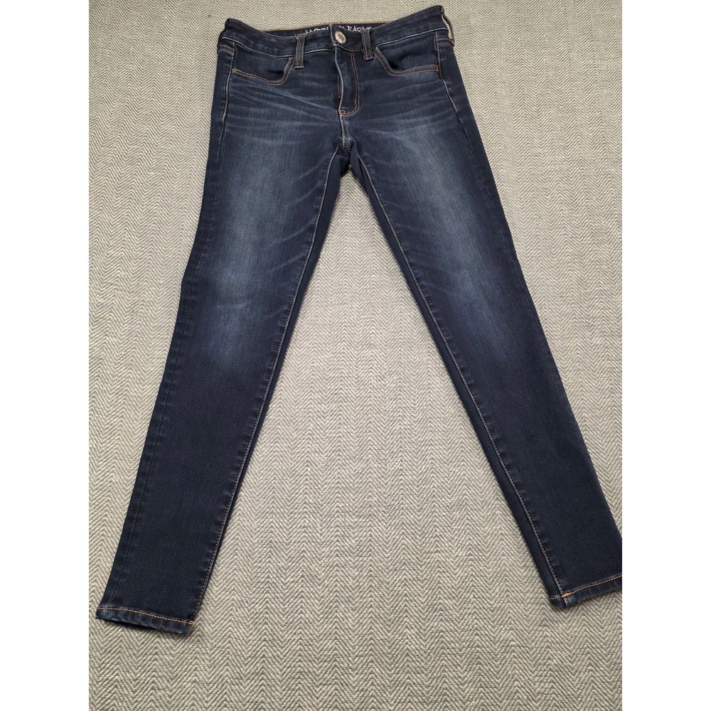 American Eagle‎ Womens Jegging Jeans Dark Wash Size 4 Short 360 Super Stretch
